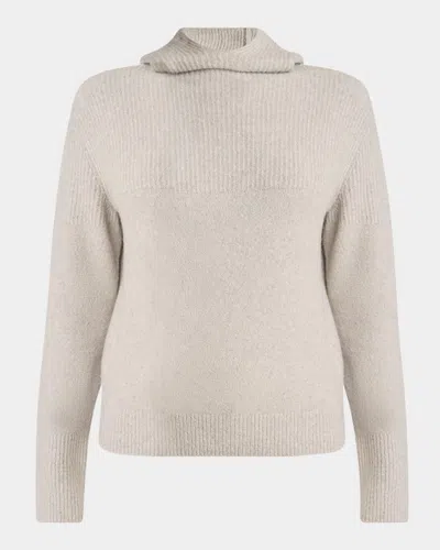 Proenza Schouler Greta Lofty Cashmere Hooded Sweater In Light Grey Melange