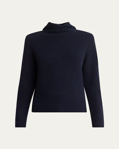 Proenza Schouler Greta Lofty Cashmere Hooded Sweater In Navy