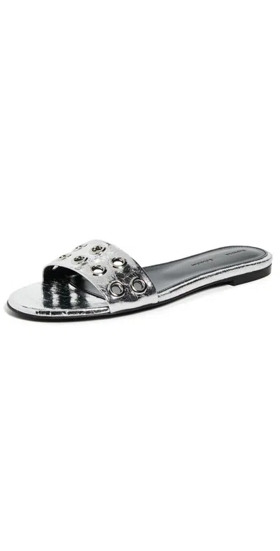 PROENZA SCHOULER GROMMET SLIDES SILVER