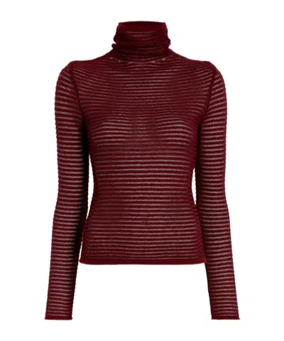 Proenza Schouler Phyllis Ruffled Striped Jacquard-knit Sweater In Brown
