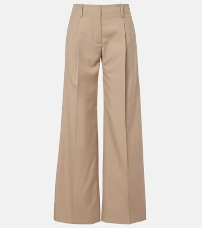Proenza Schouler Halima Wool-blend Gabardine Wide-leg Pants In Neutral