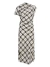 Proenza Schouler Hallie Crinkled Plaid Dress In Black