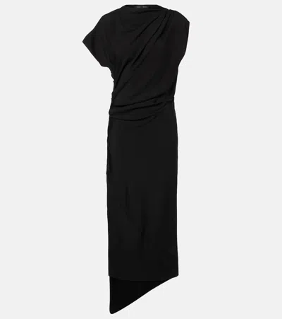 Proenza Schouler Hallie Draped Midi Dress In Black