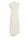 Proenza Schouler Hallie Hammered Viscose Midi Dress In Neutral