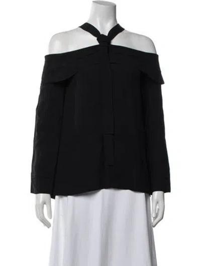 Pre-owned Proenza Schouler Halterneck Long Sleeve Blouse In Black