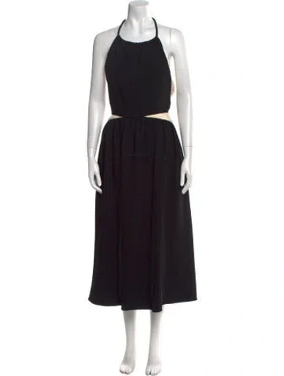 Pre-owned Proenza Schouler Halterneck Midi Length Dress In Black