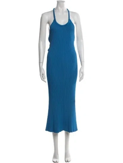 Pre-owned Proenza Schouler Halterneck Midi Length Dress W/ Tags In Blue