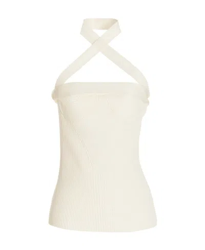 Proenza Schouler Asymmetric Shoulder Knit Top In White