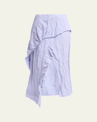 Proenza Schouler Hansly Textured Cotton Skirt In Purple