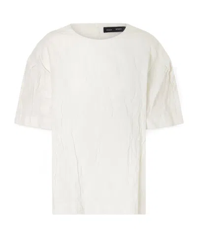 Proenza Schouler Hansly Crinkled-twill T-shirt In White