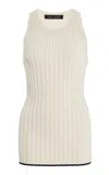 Proenza Schouler Harley Ribbed Top In Off-white