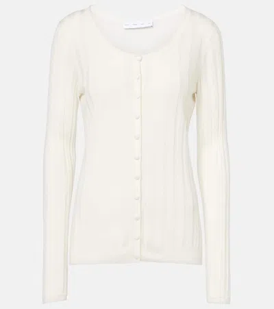 Proenza Schouler Hattie Ribbed-knit Cardigan In White