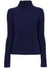 Proenza Schouler Haven Sweater In Midweight Cashmere Rib In Navy In Blue