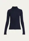 Proenza Schouler Haven Rib-knit Midweight Cashmere Wool Sweater In Navy