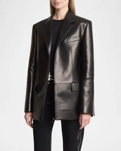 PROENZA SCHOULER HAYES OPEN-FRONT LAMBSKIN LEATHER JACKET