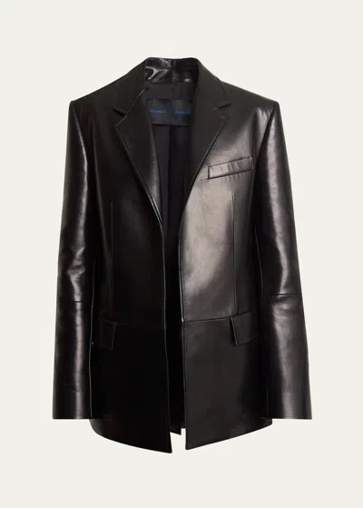 PROENZA SCHOULER HAYES OPEN-FRONT LAMBSKIN LEATHER JACKET
