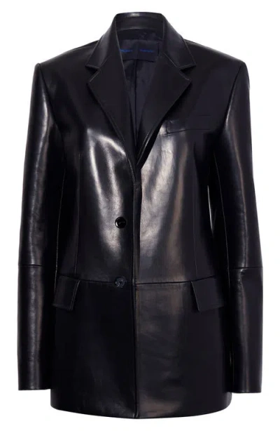 PROENZA SCHOULER PROENZA SCHOULER HAYES OVERSIZE LAMBSKIN LEATHER BLAZER