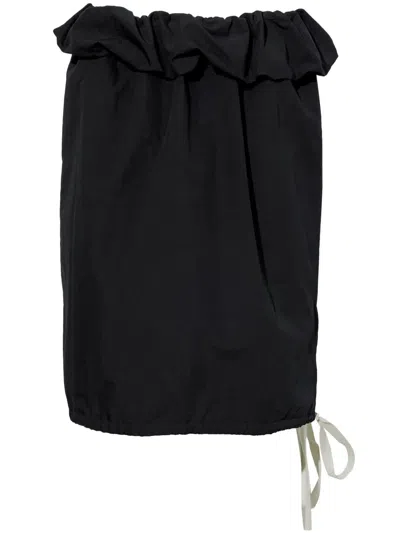 Proenza Schouler Hayley Ruffled Cotton Poplin Midi Skirt In Black