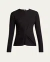 Proenza Schouler Heather Twisted Rib Top In Black