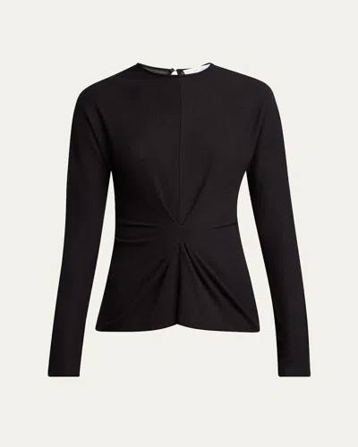 Proenza Schouler Heather Twisted Rib Top In Black