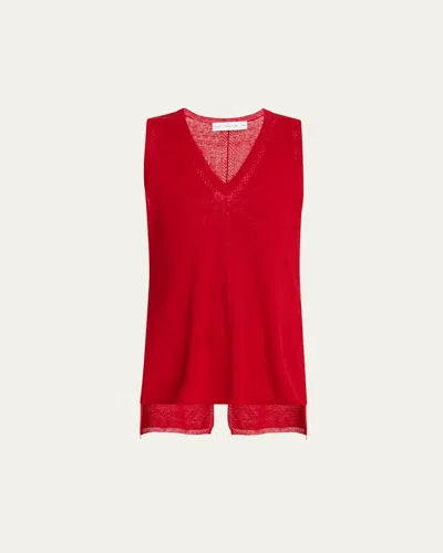 Proenza Schouler Heyde Sleeveless Sweater In Dark Poppy