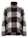 Proenza Schouler High-neck Check-print Sweater In Black