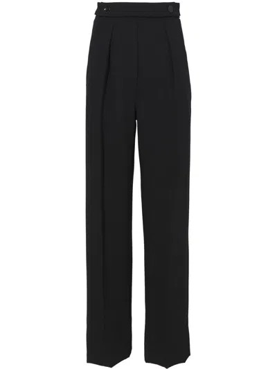 Proenza Schouler High Waist Crepe Trousers In Black