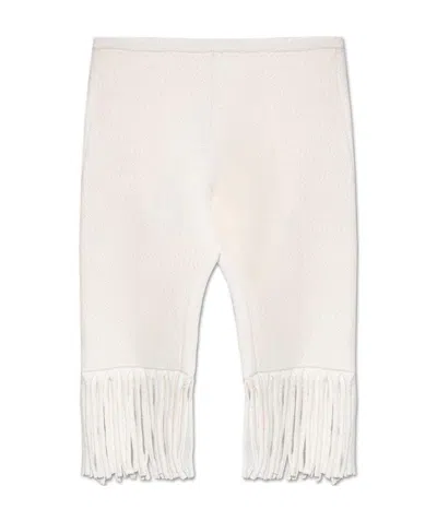 Proenza Schouler High Waist Fringed Edge Biker Shorts In White