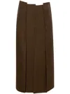 Proenza Schouler Diane Pintuck Midi Skirt In Brown