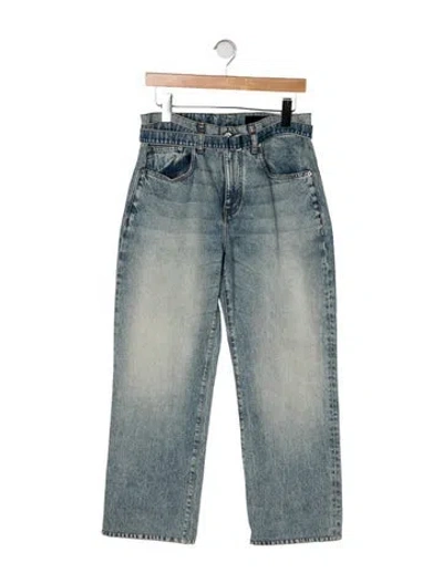 Pre-owned Proenza Schouler High-rise Straight Leg Jeans In Blue/green