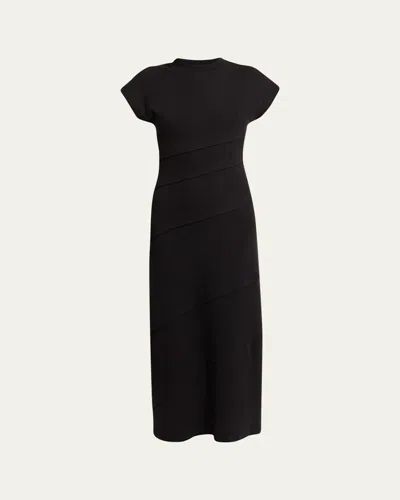 Proenza Schouler Hilma Cap-sleeve Column Dress In Black