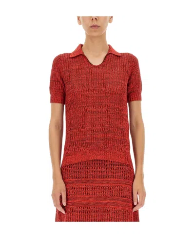 Proenza Schouler Hollow Knit Pullover In Red