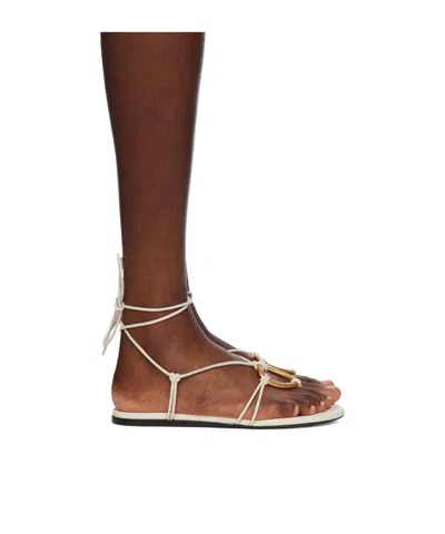 Proenza Schouler Hoop Pin-toed Flat Sandals In Red