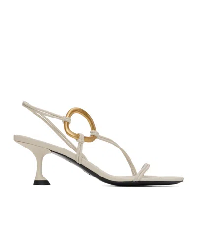 Proenza Schouler Hoop Slingback Metal Ring High-heeled Sandals In Nude
