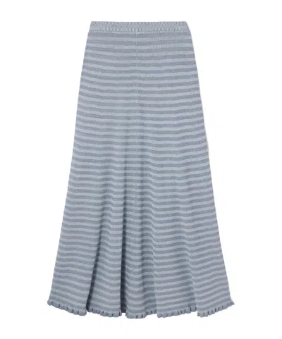 Proenza Schouler Horizontal Striped Knit Dress In Blue