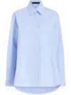 Proenza Schouler Hunter Striped Cotton And Silk-blend Poplin Shirt In Blue