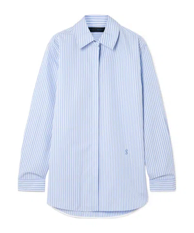 Proenza Schouler Hunter Striped Shirt In Blue