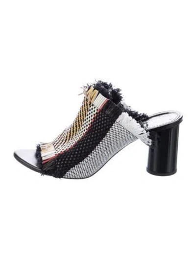 Pre-owned Proenza Schouler Intrecciato Weave Striped Slides In Multi