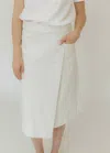 Proenza Schouler Iris Wrap Skirt In Ecru Stretch Twill In Multi