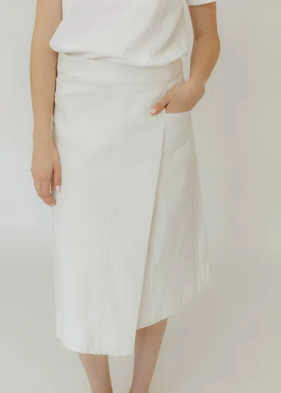 Proenza Schouler Iris Wrap Skirt In Ecru Stretch Twill In Multi