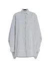 Proenza Schouler Isla Dress In Stripe Cotton Silk Poplin Navy In White