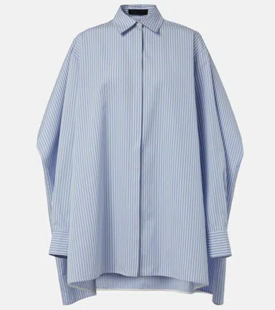 Proenza Schouler Isla Striped Cotton And Silk Shirt In Pale Blue Multi