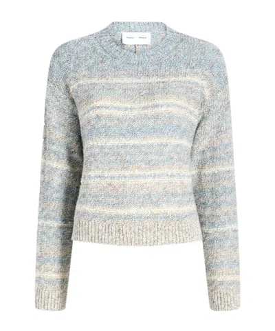 Proenza Schouler Ivara Striped Crew-neck Sweater In Gray