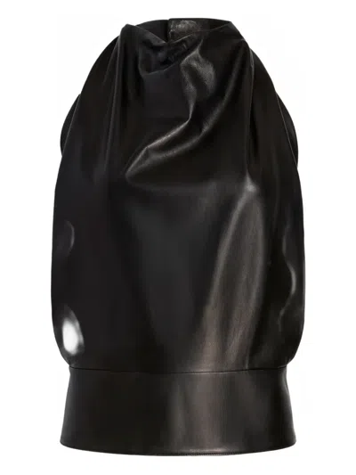 Proenza Schouler Iza Draped Top In Black
