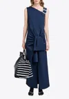 Proenza Schouler Jackie Knotted Maxi Dress In Blue