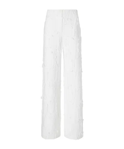 Proenza Schouler Jacquard-knit Cotton-blend Straight-leg Pants In White