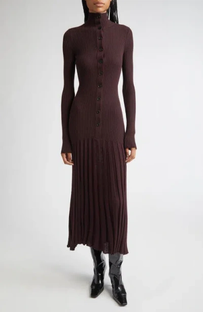 Proenza Schouler Jada Long Sleeve Sweater Dress In Burgundy