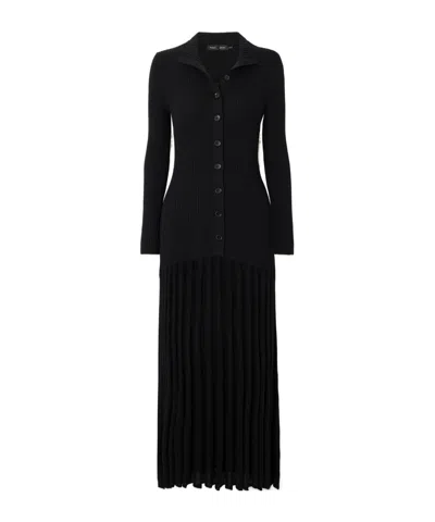 PROENZA SCHOULER JADA PLEATED RIBBED-KNIT WOOL MAXI DRESS