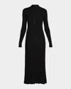 Proenza Schouler Jada Turtleneck Drop-waist Button-front Maxi Dress In Multi