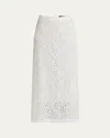 Proenza Schouler Jasmine Long Stretch Lace Skirt In Off White